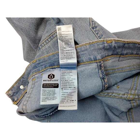 Levis Womens High-Rise Tapered Jeans Size 31x28 Recycled Denim Light Wash - Picture 11 of 13